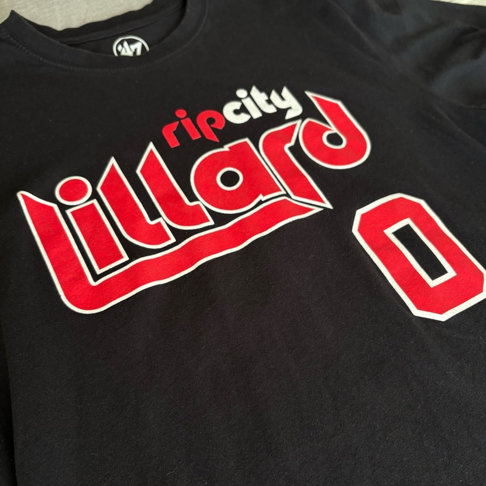 47 Brand Damian Lillard Rip City Black T-Shirt